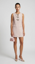 Vika - Sequin Tweed Bow-Detail Dress