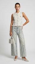 Dana - Crystal-Embellished Wide-Leg Jeans