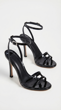Noty - Geometric Strap Ankle-Wrap Stiletto Black