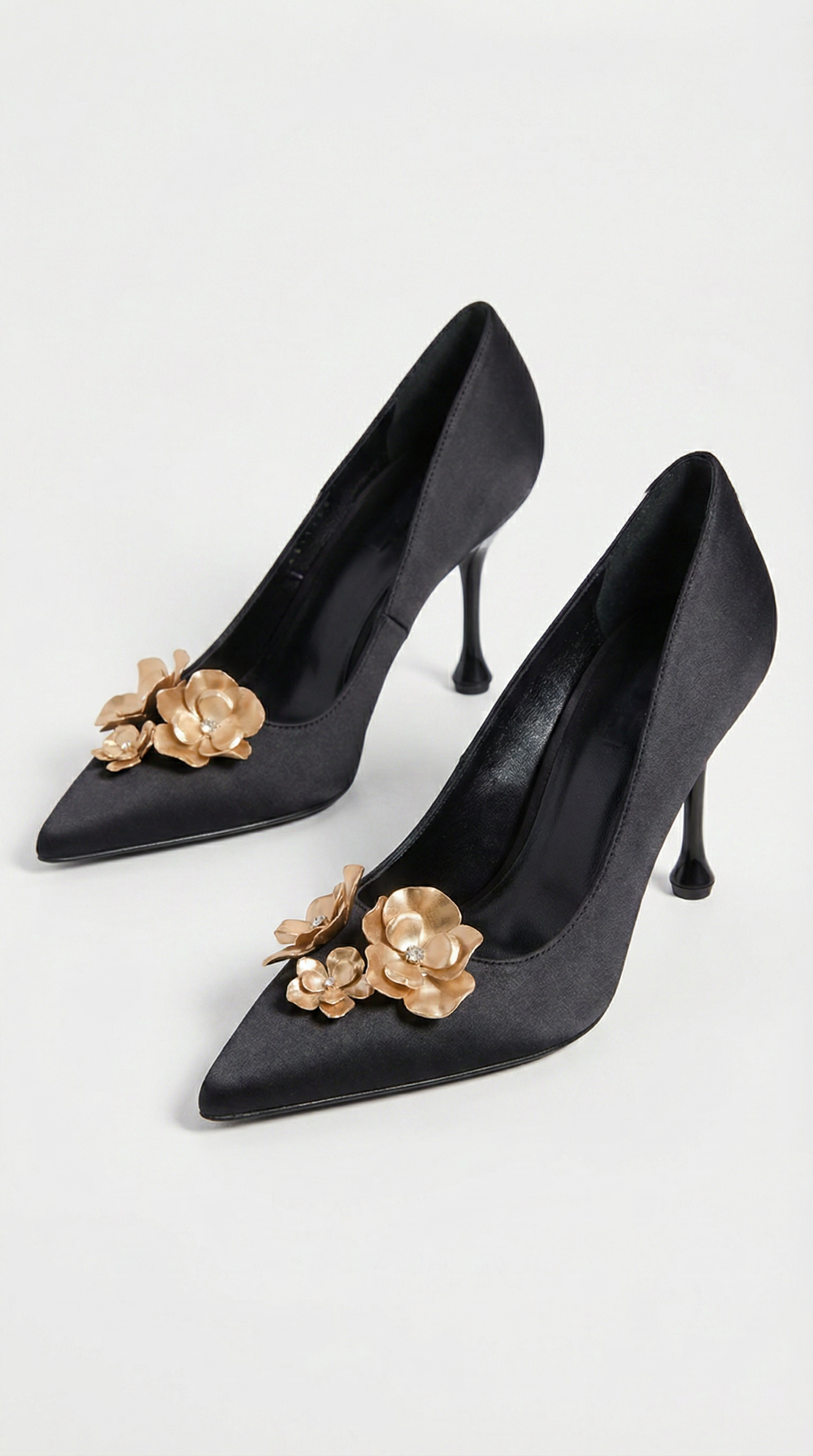 Alessa - 3D Floral-Embellished Satin Stiletto
