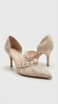 ASTOR - ZAPATO D'ORSAY DE ENCAJE ADORNADO CON PERLAS