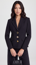 Nola - Slimming Spliced Laced-Up Blazer