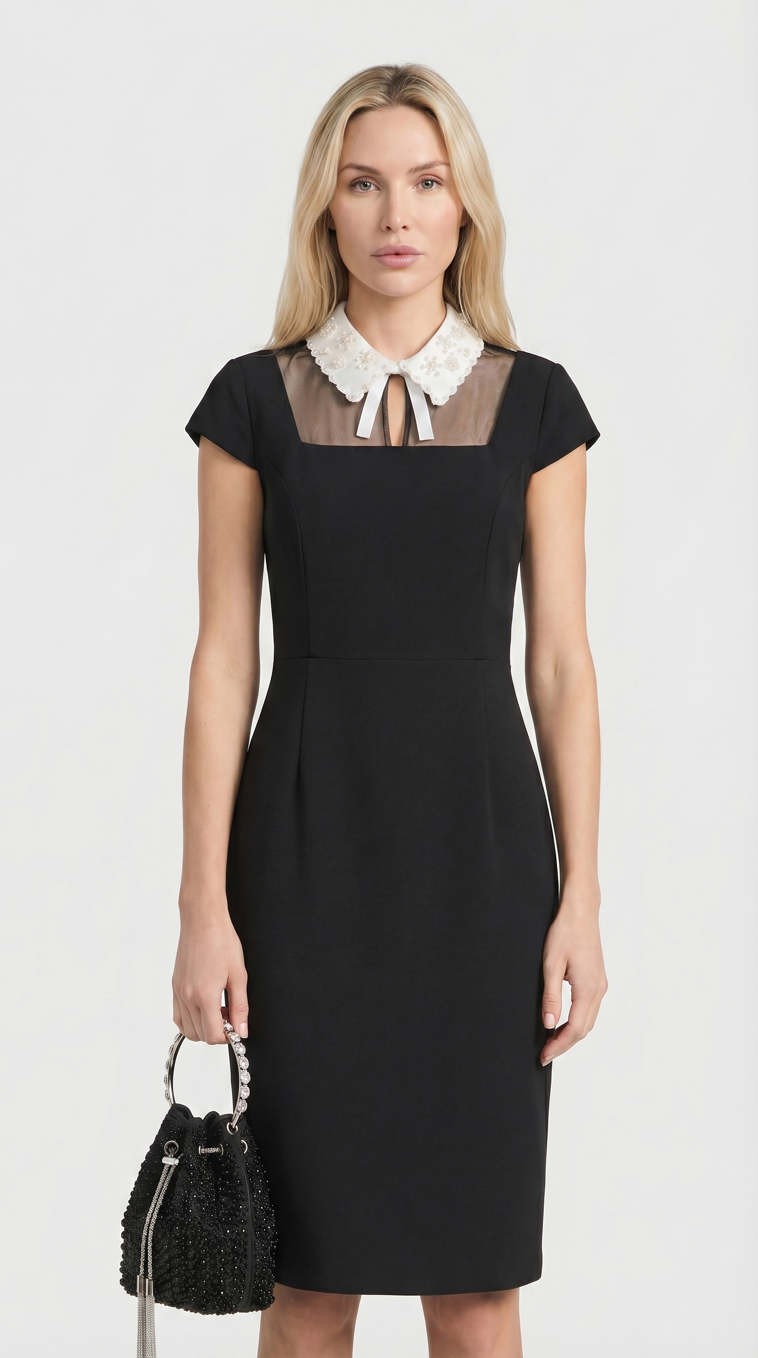 Kano - Pearl-Embellished Collar Dress