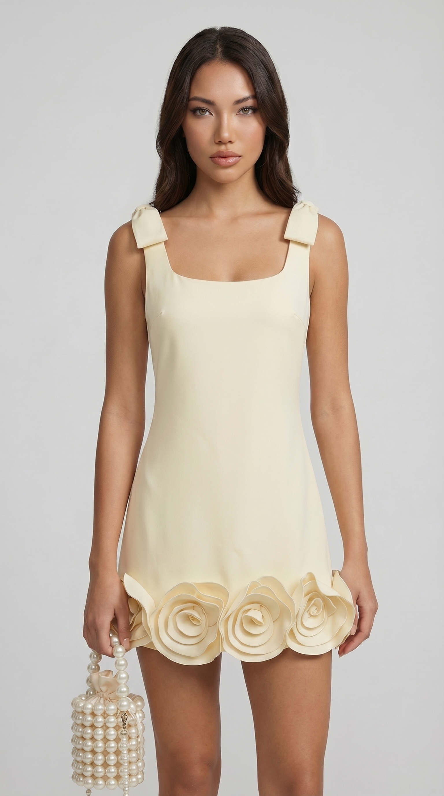 Rosa - 3D Floral Hem Mini Dress