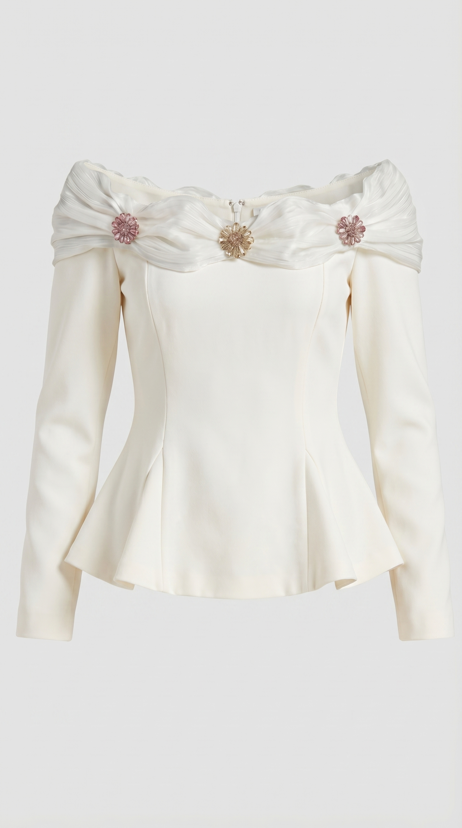 Arana - Sexy Slash Neck Crop Top Apricot