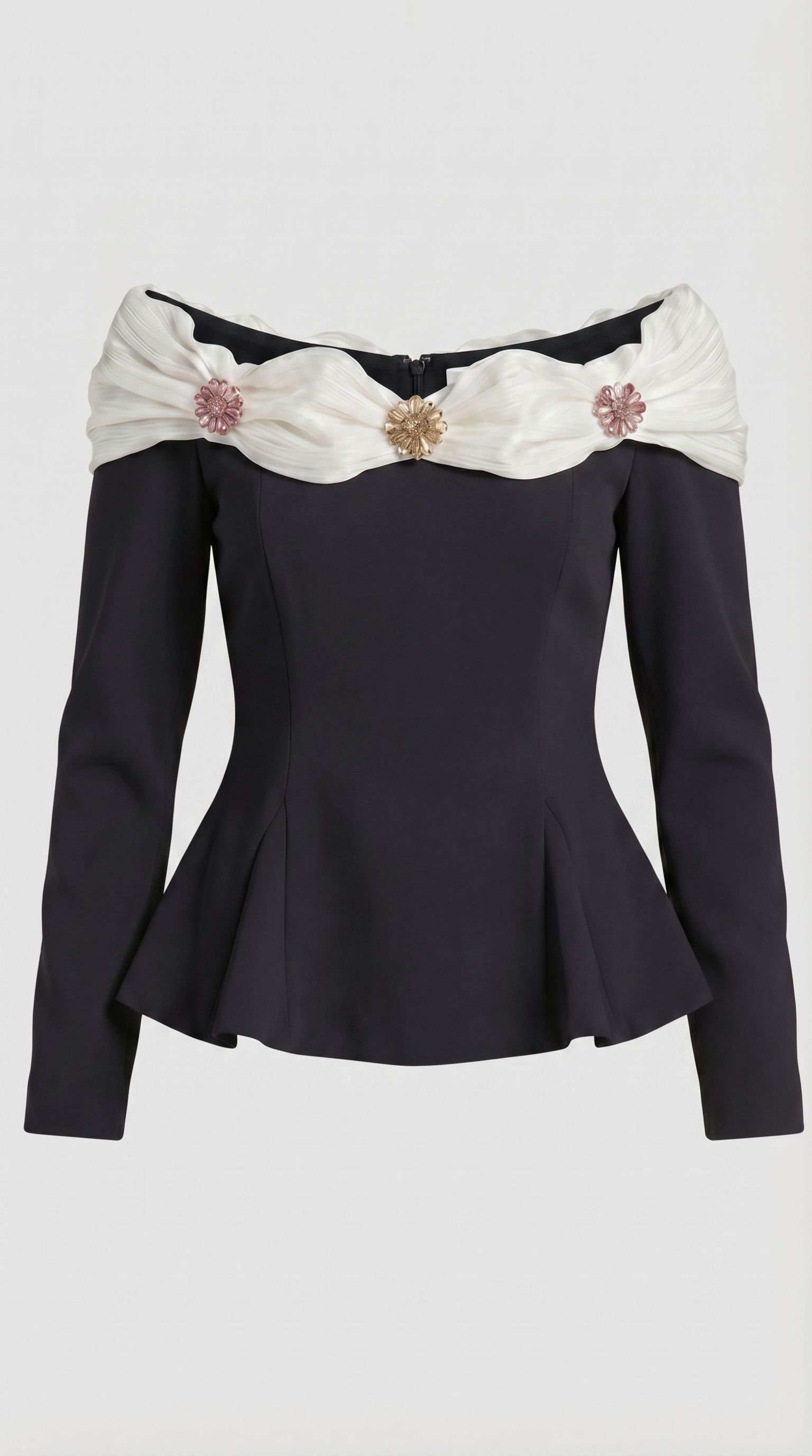 Arana - Sexy Slash Neck Crop Top Black