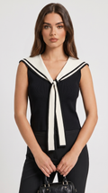 Ona - Nautical Sleeveless Knit Top