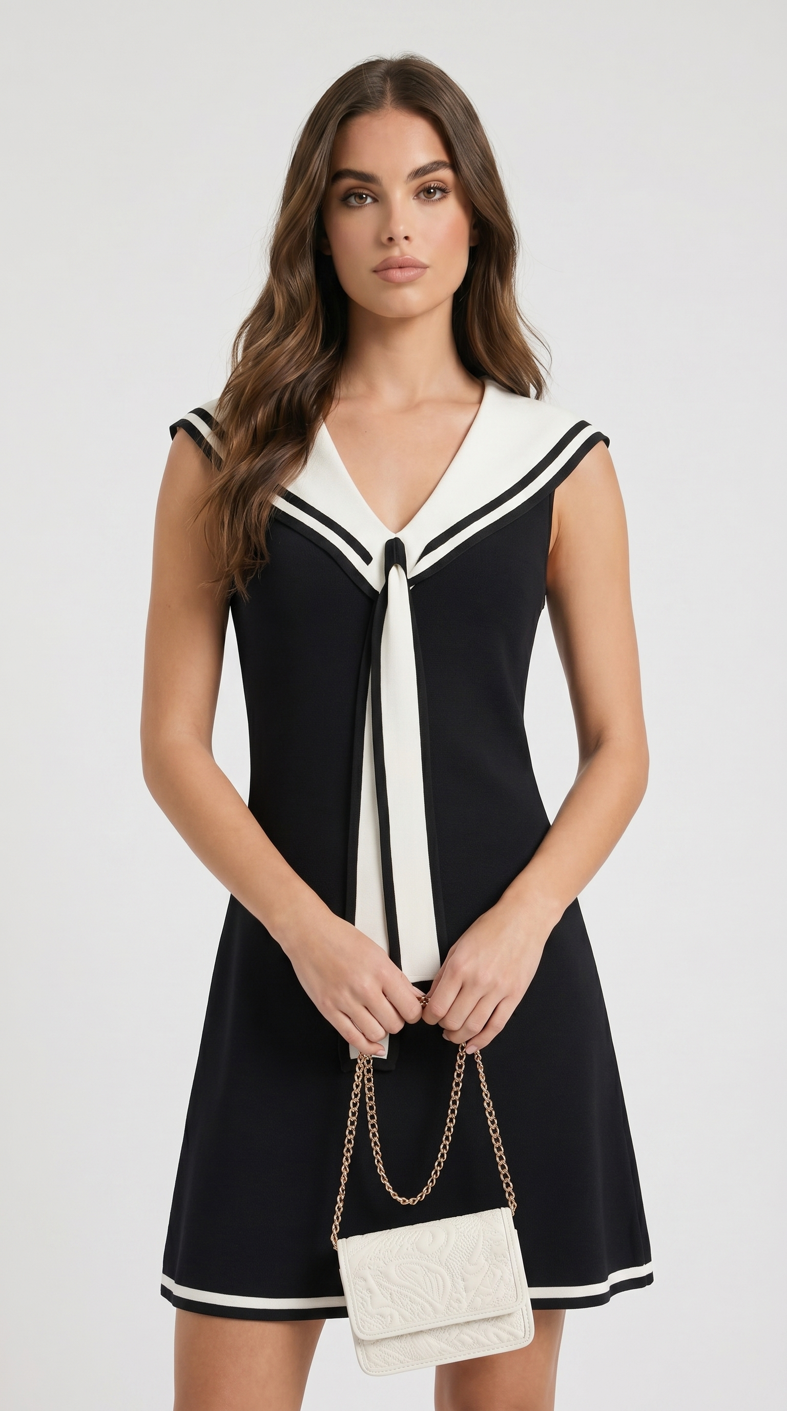 Dali - Contrast Sailor-Collar Mini Dress