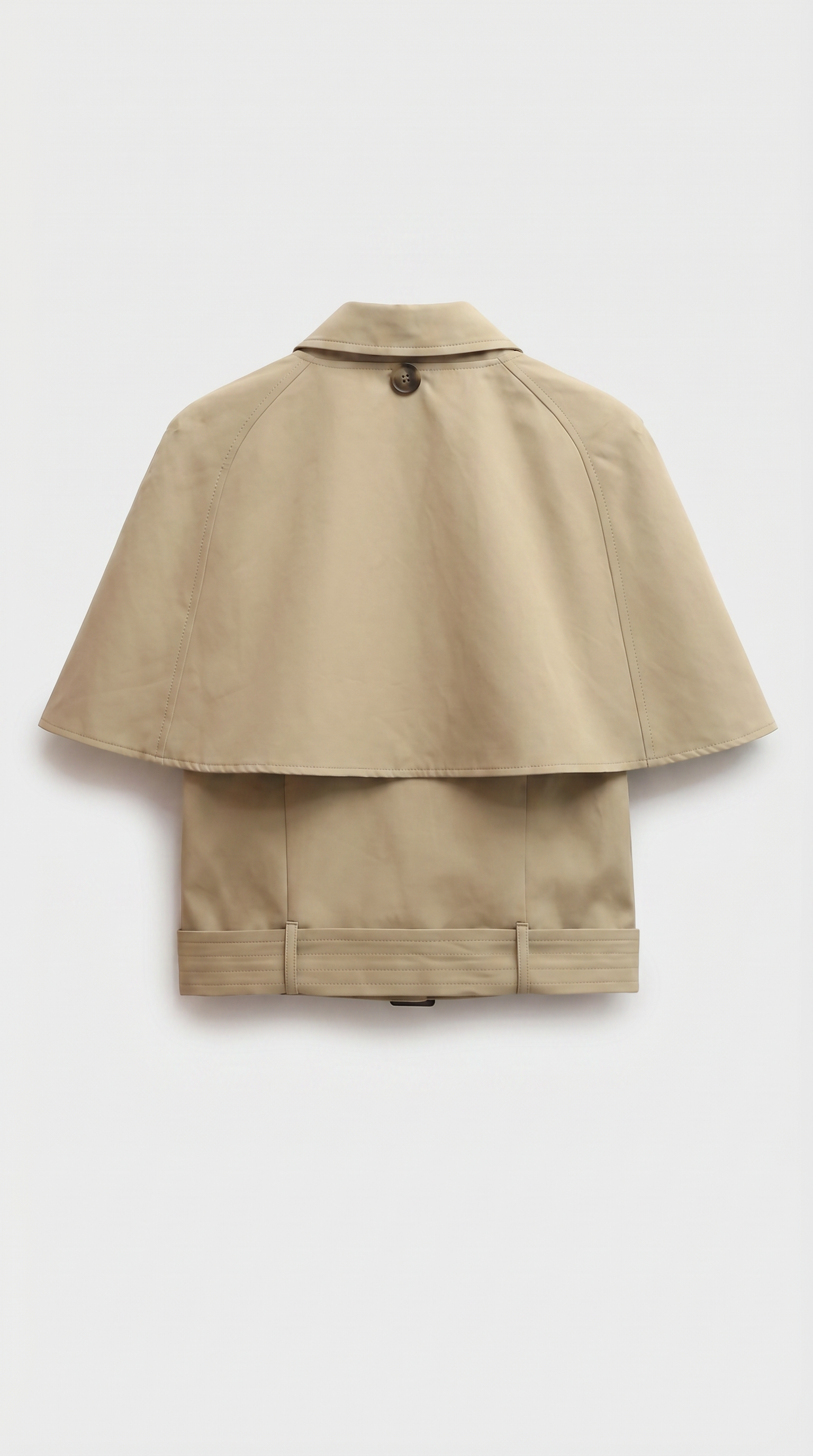 Arce - Cropped Trench Cape with Belted Waist