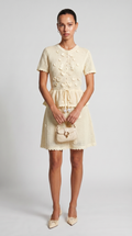 Alsi - 3D Floral-Appliqué Knit Cardigan & Skirt Set