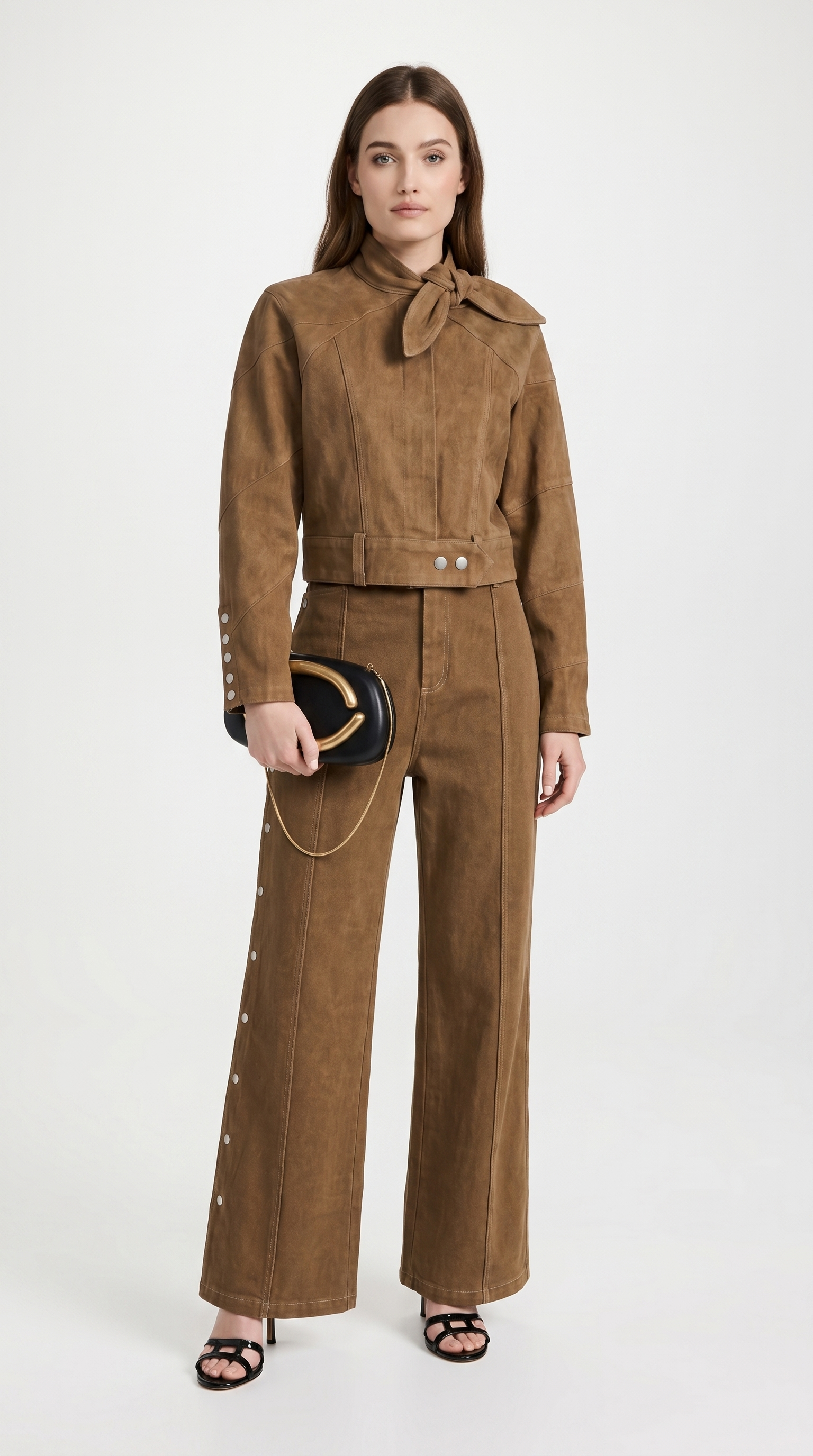 Ephira - Chaqueta recortada y conjunto de pantalones alargados de cintura alta