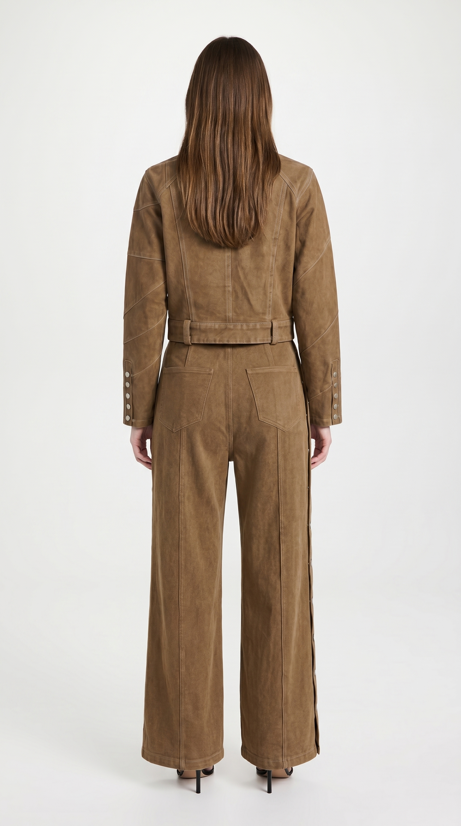 Ephira - Chaqueta recortada y conjunto de pantalones alargados de cintura alta