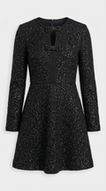 Glaven - Vestido largo manga slim corto con detalles de lazo estilosos
