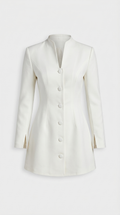 Savi - Vestido blazer de oficina con buttoné en pie blanco