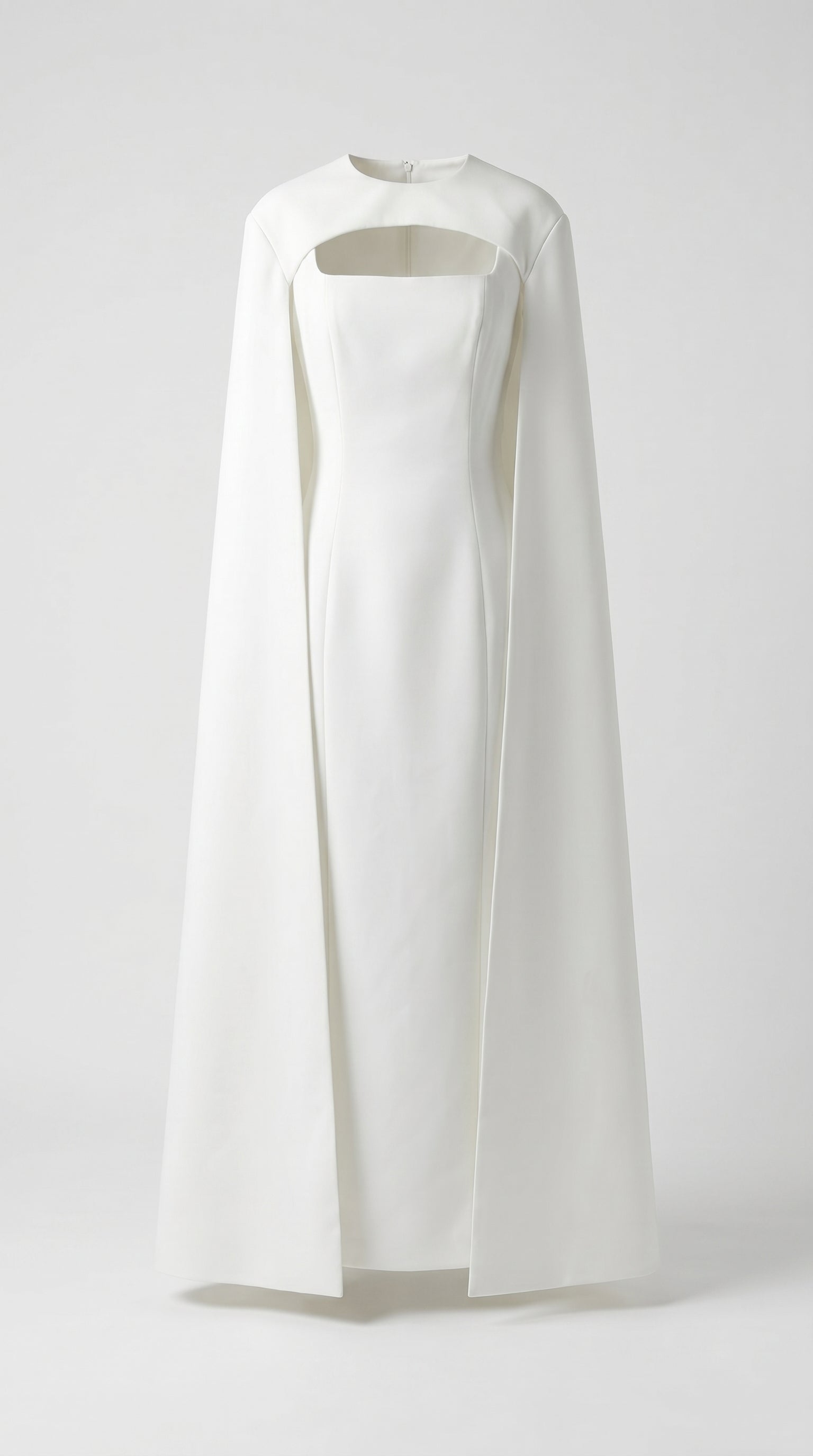 Ama - Minimalist Spliced Shawl Gown White