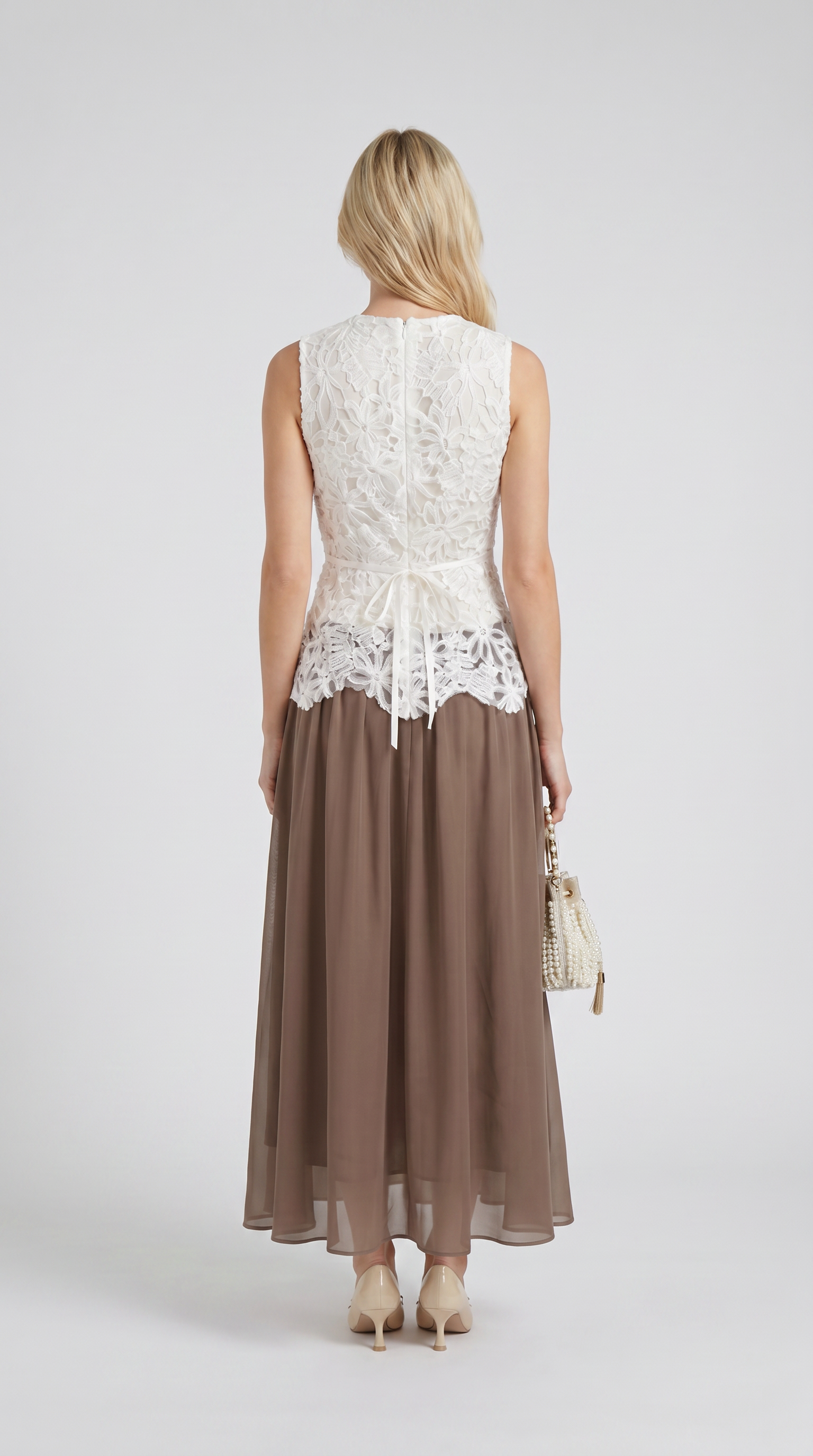 Asti - 3D Floral Appliqué Top & Midi Skirt