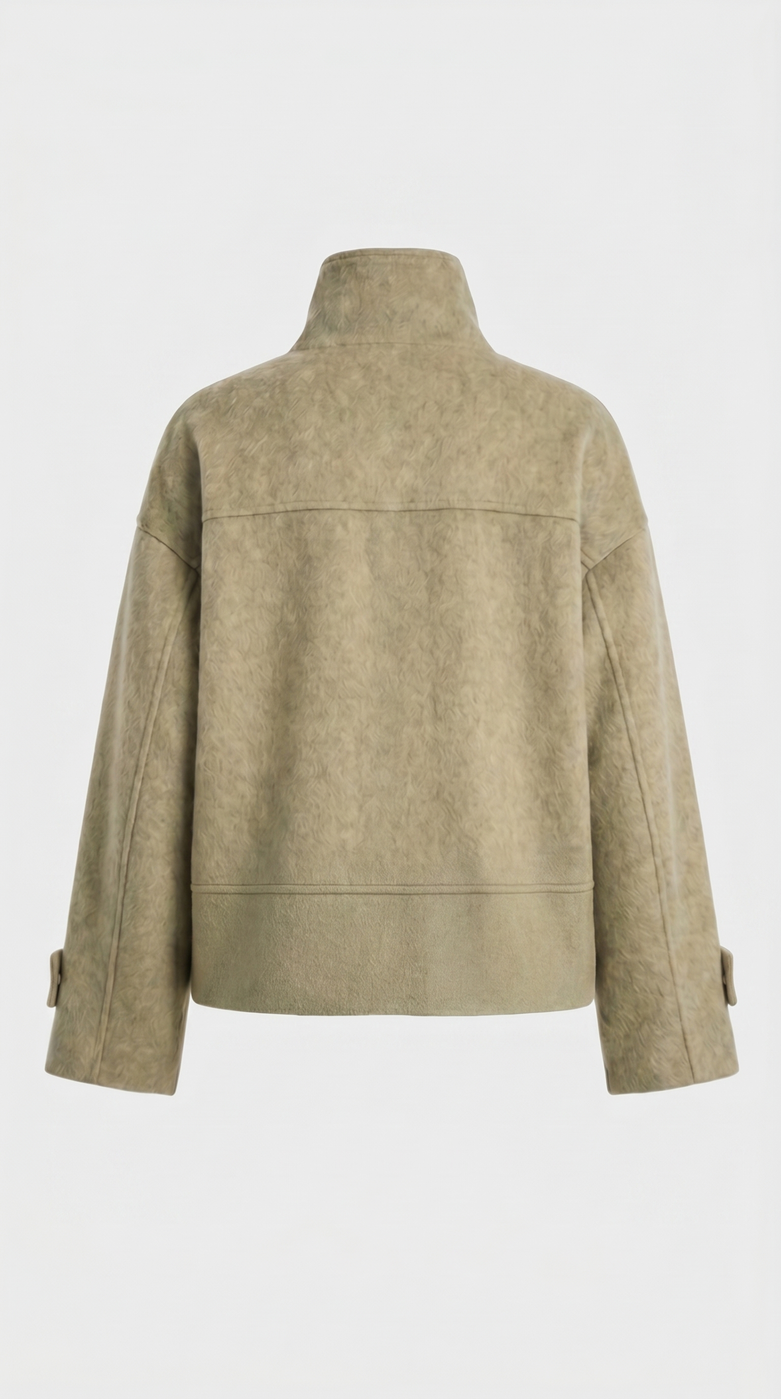 Chantrel - Chaqueta de lana natural con cuello de bufanda y cuello en V esculpido
