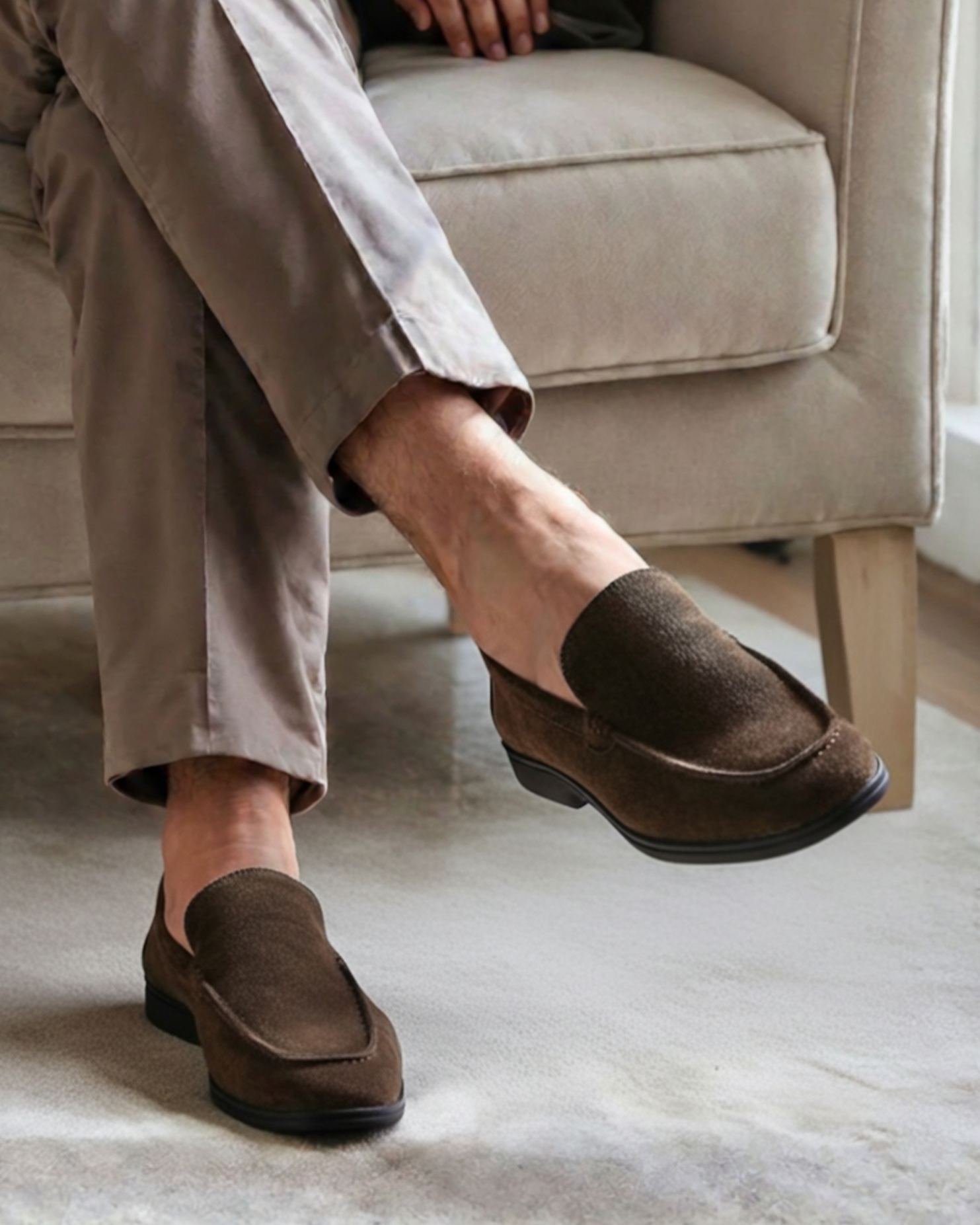 Premium Suede Loafers - Soles Negros