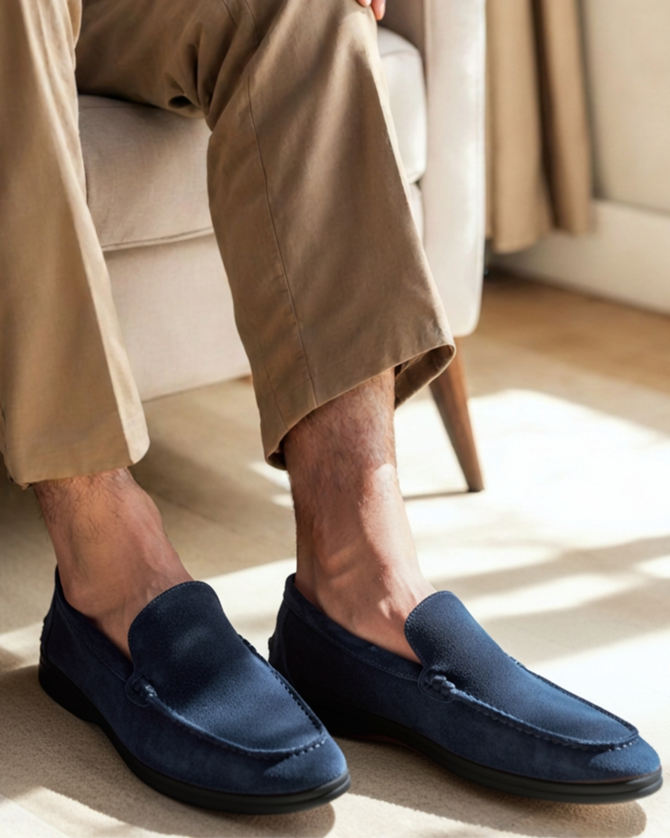 Premium Suede Loafers - Soles Negros